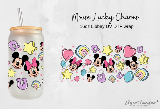 Mouse Lucky Charms Wrap [UV DTF - 16oz Glass Can] | Ready to Apply | Physical Product | Transfer |