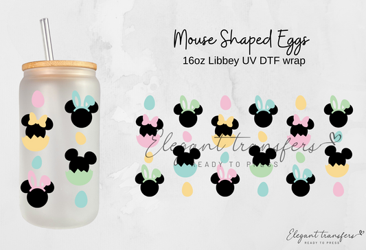 Mouse Shaped Eggs Wrap [UV DTF - 16oz Glass Can] | Ready to Apply | Physical Product | Transfer |