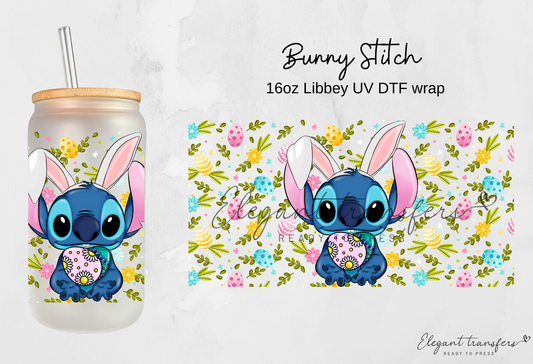 Bunny Stitch Wrap [UV DTF - 16oz Glass Can] | Ready to Apply | Physical Product | Transfer |