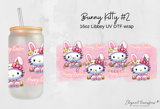 Bunny Kitty #2 Wrap [UV DTF - 16oz Glass Can] | Ready to Apply | Physical Product | Transfer |