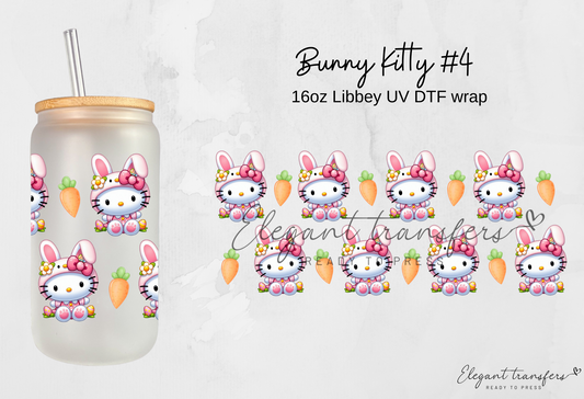 Bunny Kitty #4 Wrap [UV DTF - 16oz Glass Can] | Ready to Apply | Physical Product | Transfer |