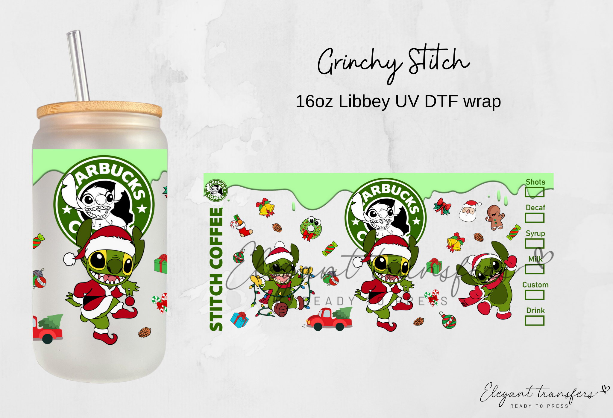  Stitch Uv Dtf Wraps For Glass Cups