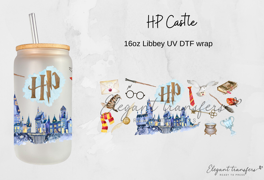 HP Castle Cup Wrap [UV DTF - 16oz Libbey Glass Can] | Ready to Apply | Physical Product | Transfer