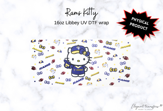 Rams Kitty Wrap [UV DTF - 16oz Libbey Glass Can] | Ready to Apply | Physical Product | Transfer