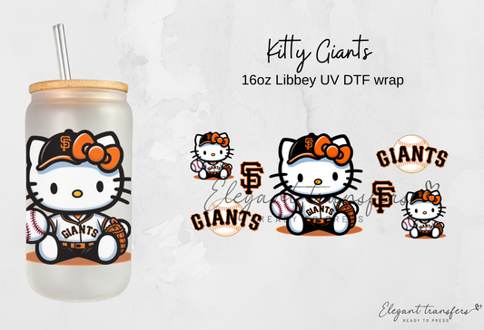 Kitty Giants Wrap [UV DTF - 16oz Libbey Glass Can] | Ready to Apply | Physical Product | Transfer