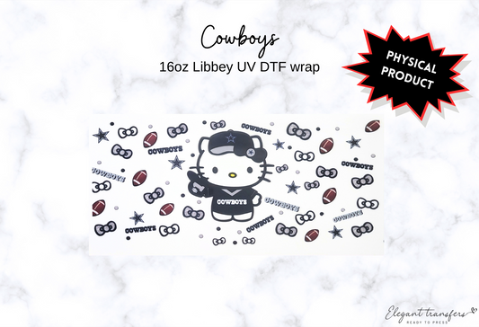 Cowboys Wrap [UV DTF - 16oz Libbey Glass Can] | Ready to Apply | Physical Product | Transfer