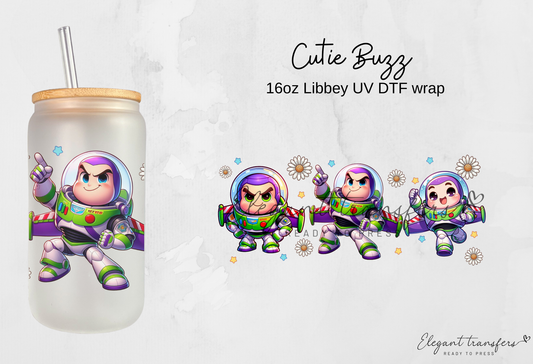 Cutie Buzz Wrap [UV DTF - 16oz Libbey Glass Can] | Ready to Apply | Physical Product | Transfer