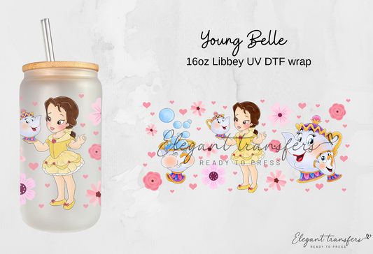 Young Belle Wrap [UV DTF - 16oz Libbey Glass Can] | Ready to Apply | Physical Product | Transfer