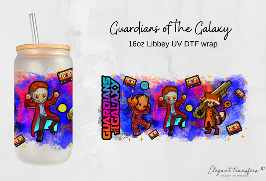 Guardians of the Galaxy wrap [UV DTF - 16oz Libbey Glass Can] | Ready to Apply | Physical Product