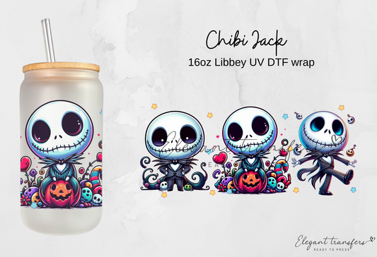 Chibi Jack Wrap [UV DTF - 16oz Libbey Glass Can] | Ready to Apply | Physical Product | Transfer