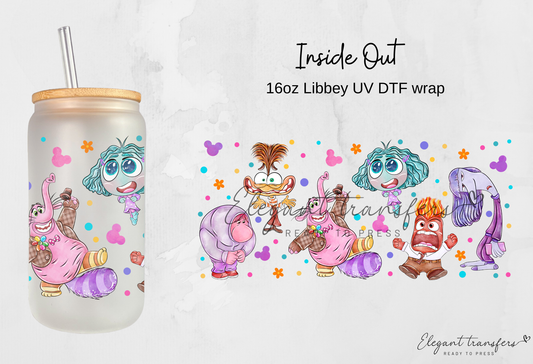 Inside Out Wrap [UV DTF - 16oz Libbey Glass Can] | Ready to Apply | Physical Product | Transfer