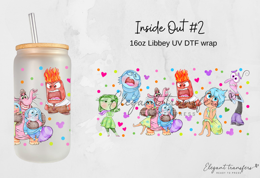 Inside Out #2 Wrap [UV DTF - 16oz Libbey Glass Can] | Ready to Apply | Physical Product | Transfer