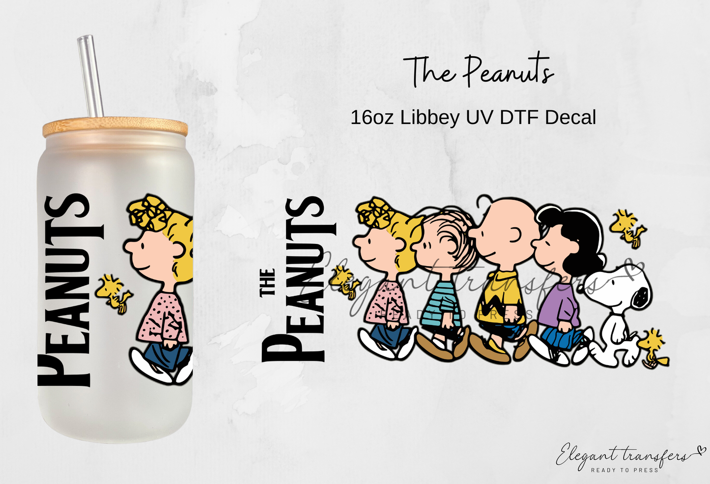 The Peanuts Wrap [UV DTF - 16oz Libbey Glass Can] | Ready to Apply | Physical Product | Transfer