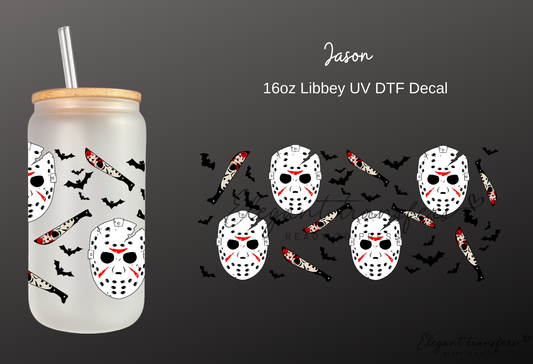 Jason Wrap [UV DTF - 16oz Libbey Glass Can] | Ready to Apply | Physical Product | Transfer