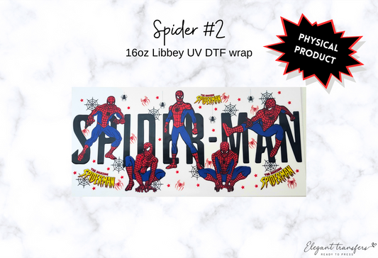 Spider #2 Wrap [UV DTF - 16oz Libbey Glass Can] | Ready to Apply | Physical Product | Transfer