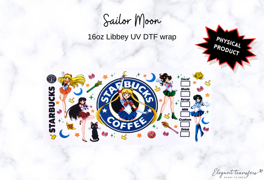 Sailor Moon Wrap [UV DTF - 16oz Libbey Glass Can] | Ready to Apply | Physical Product | Transfer