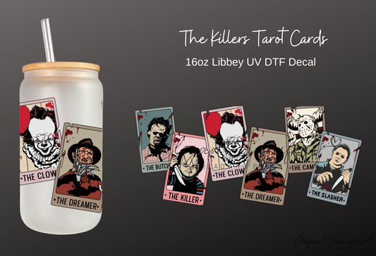 The Killers Tarot Cards Wrap [UV DTF - 16oz Libbey Glass Can] | Ready to Apply | Physical Product | Transfer