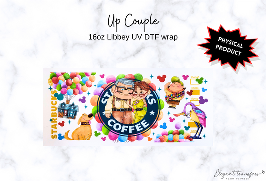 Up Couple Wrap [UV DTF - 16oz Libbey Glass Can] | Ready to Apply | Physical Product | Transfer