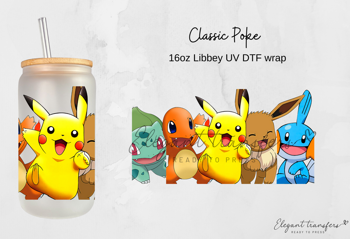 Classic Poke Wrap [UV DTF - 16oz Libbey Glass Can] | Ready to Apply | Physical Product | Transfer