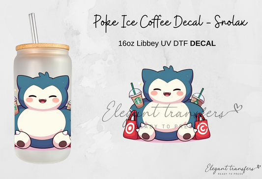 Poke & Coffee Decals Collection [EXCLUSIVE UV DTF - 16oz Glass Can] | Ready to Apply | Physical Item