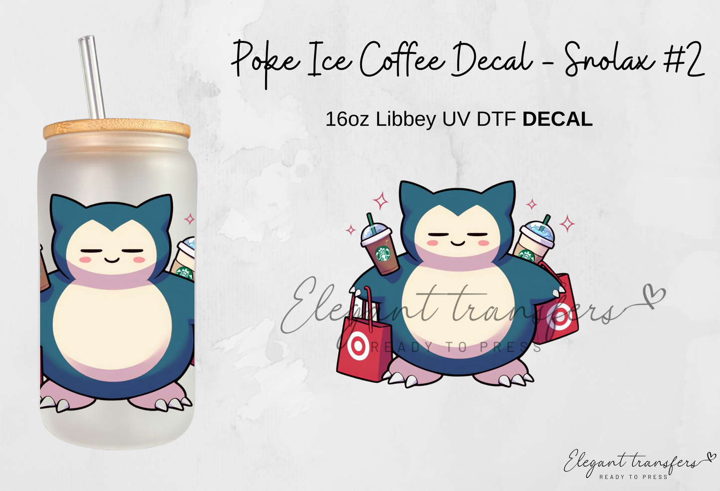 Poke & Coffee Decals Collection [EXCLUSIVE UV DTF - 16oz Glass Can] | Ready to Apply | Physical Item