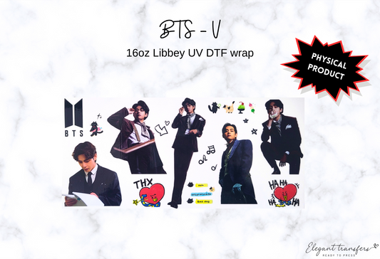 BTS - V Wrap [UV DTF - 16oz Libbey Glass Can] | Ready to Apply | Physical Product | Transfer