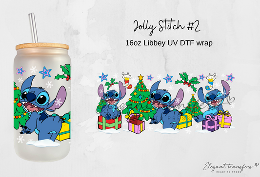 Jolly Stitch #2 Wrap [UV DTF - 16oz Libbey Glass Can] | Ready to Apply | Physical Product | Transfer