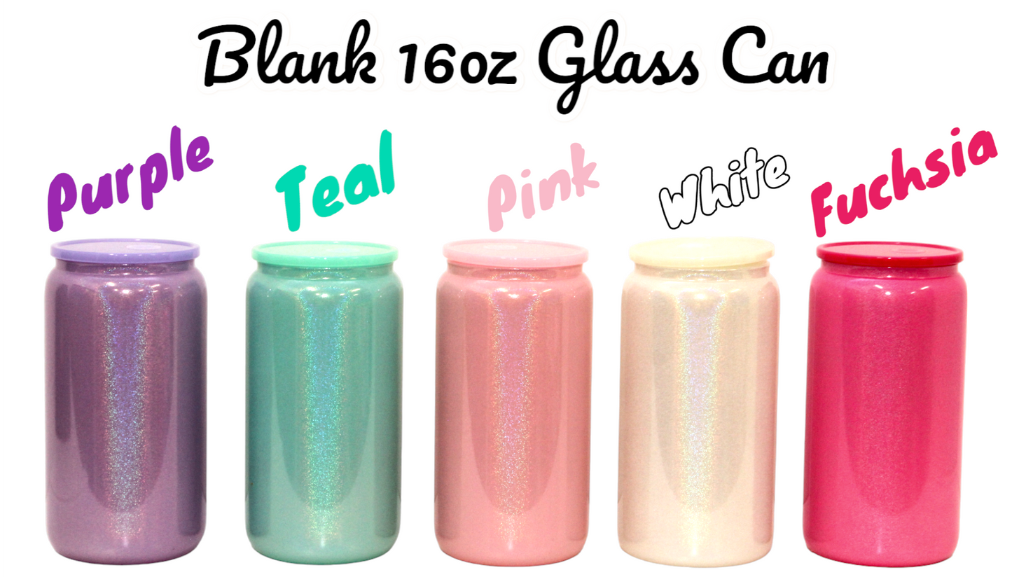 Blank Color 16oz Glass Can