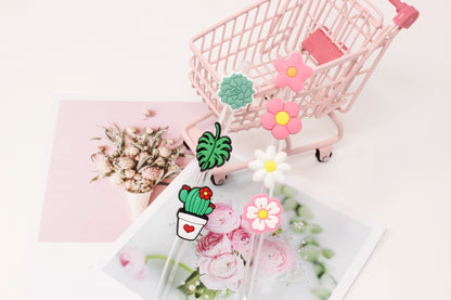 Plants & Flowers Collection Straw toppers