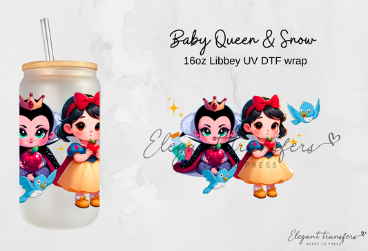 Baby Queen & Snow Wrap [Libbey Glass Can] | Ready to Apply | Physical Product | Transfer