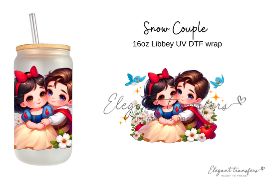 Snow Couple Wrap [Libbey Glass Can] | Ready to Apply | Physical Product | Transfer