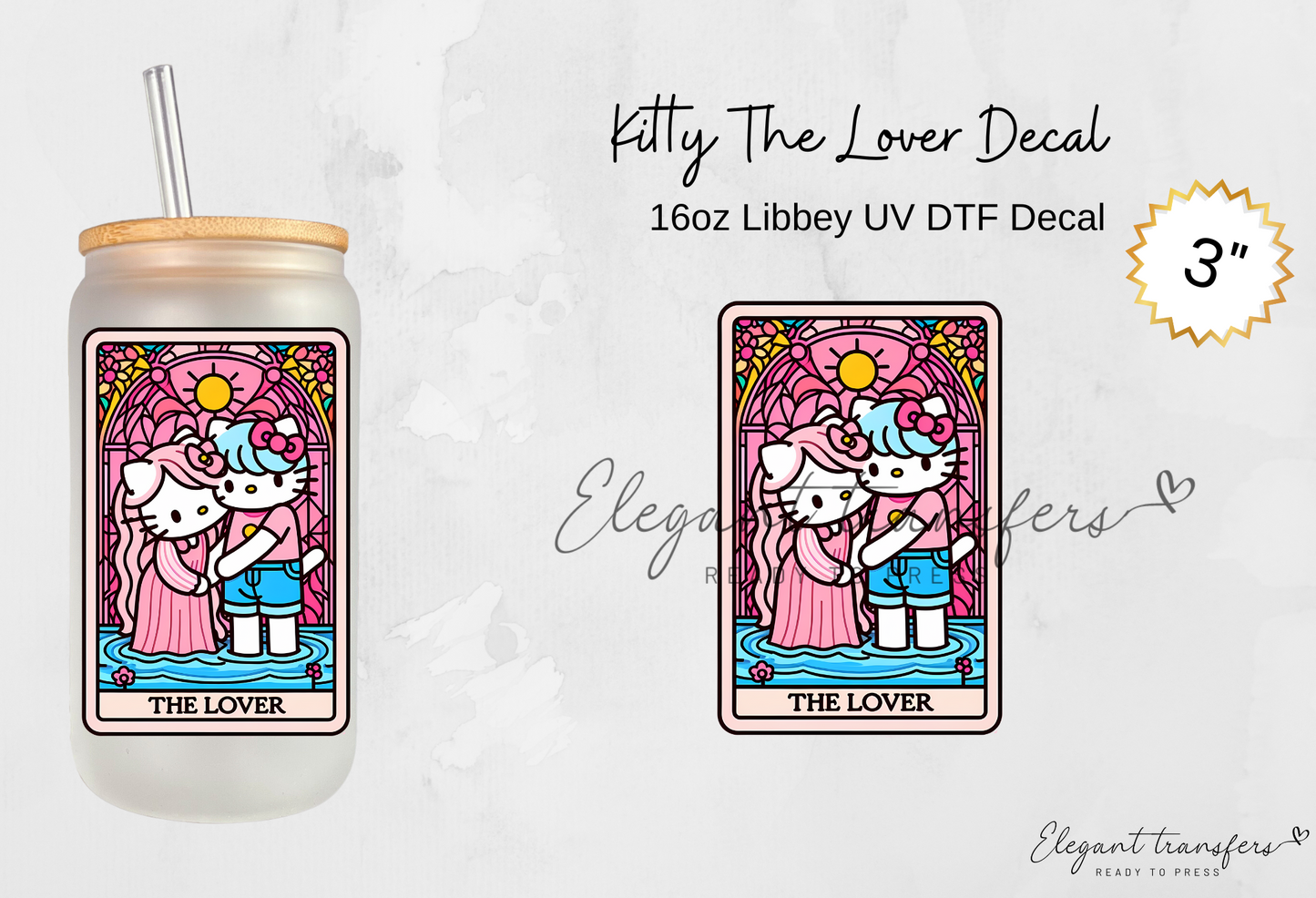 Kitty Tarot Cards Collection 3 inch Decal [UV DTF] | Ready to Apply | Physical Product | Transfer (Copy)