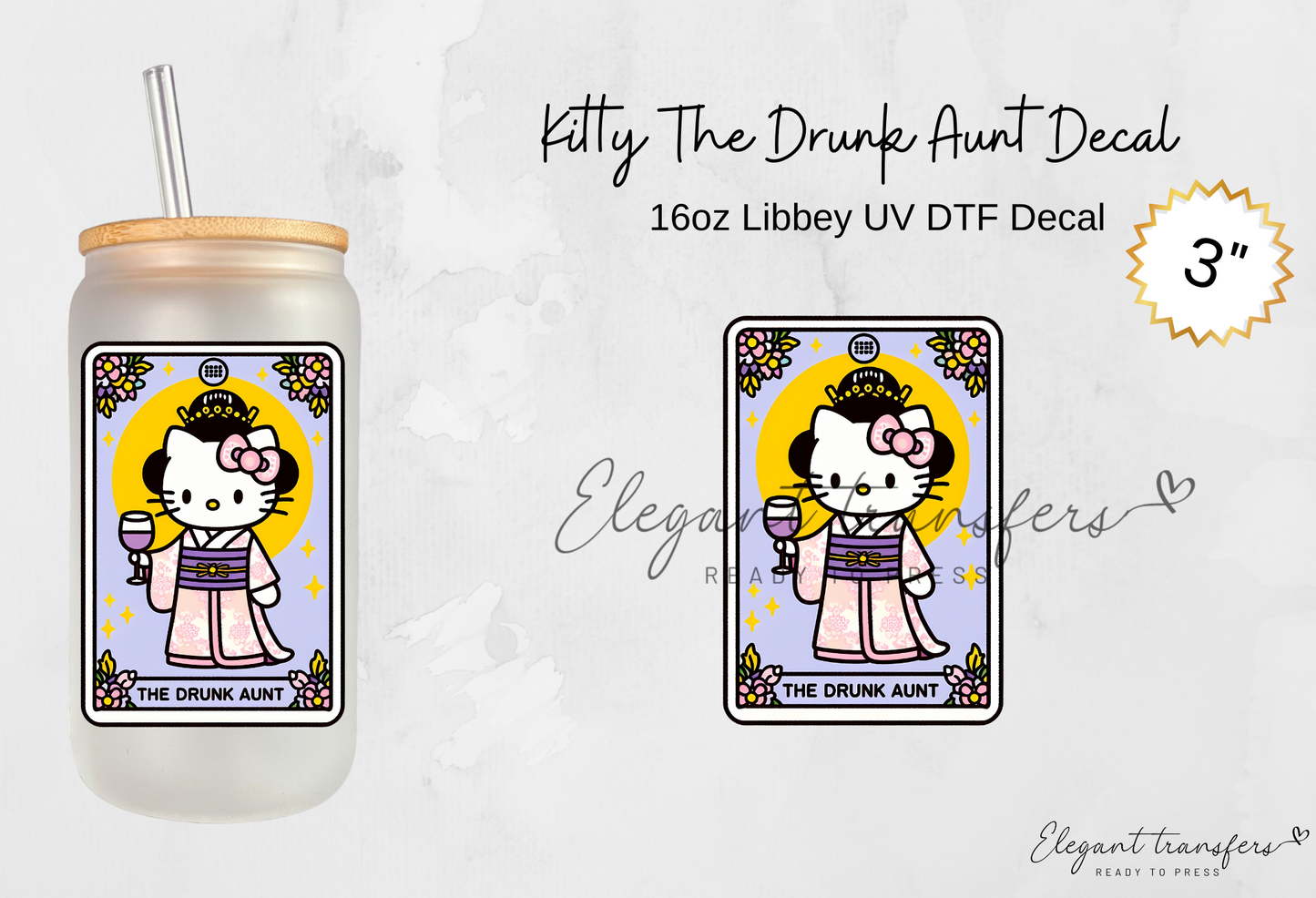 Kitty Tarot Cards Collection 3 inch Decal [UV DTF] | Ready to Apply | Physical Product | Transfer (Copy)