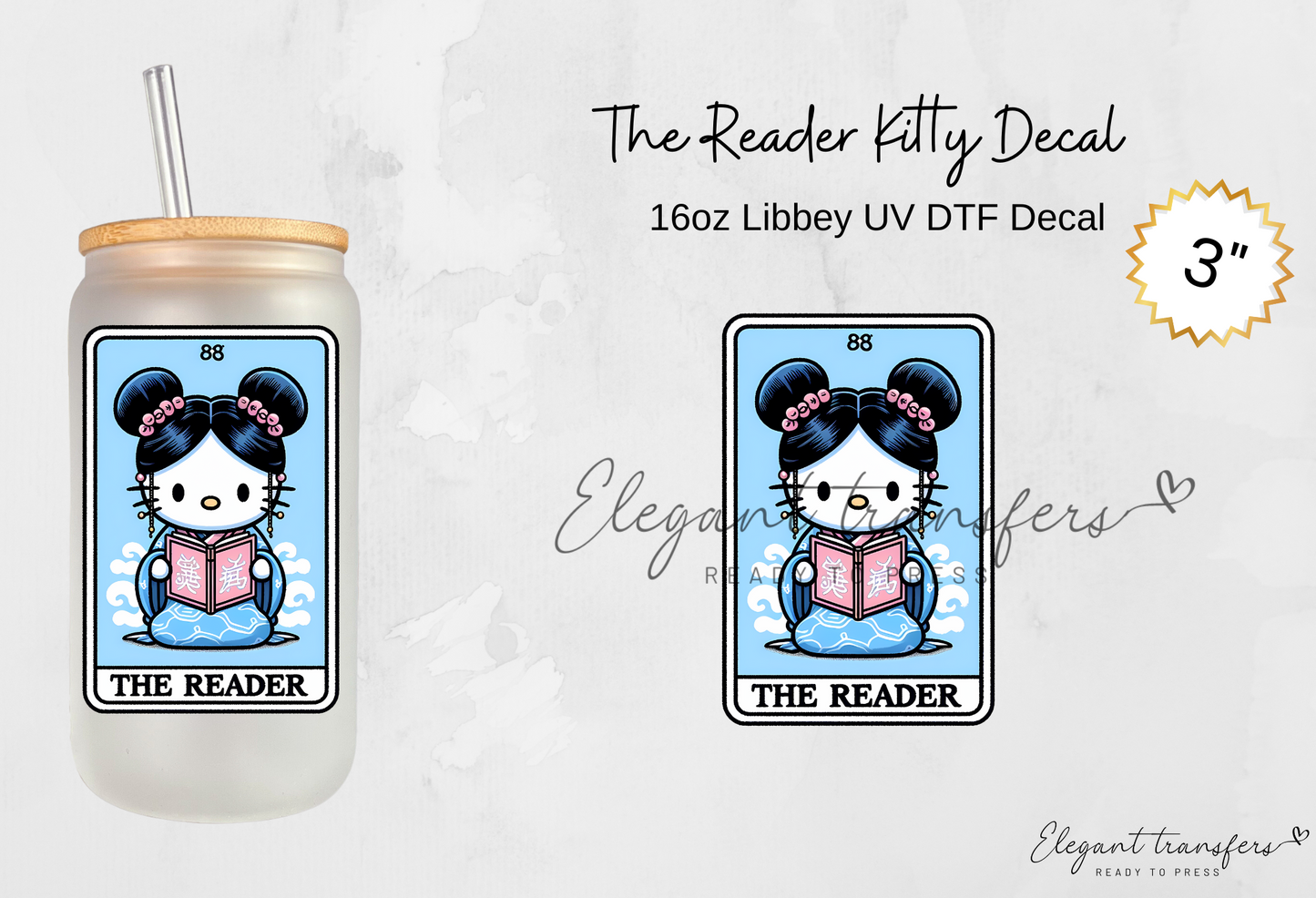 Kitty Tarot Cards Collection 3 inch Decal [UV DTF] | Ready to Apply | Physical Product | Transfer (Copy)