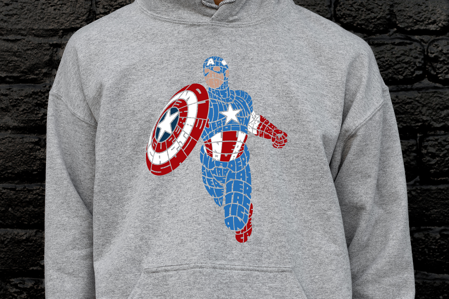 Captain America Shape Mosaic [DTF] | Ready to Apply | This is a Physical Product | Transfer |