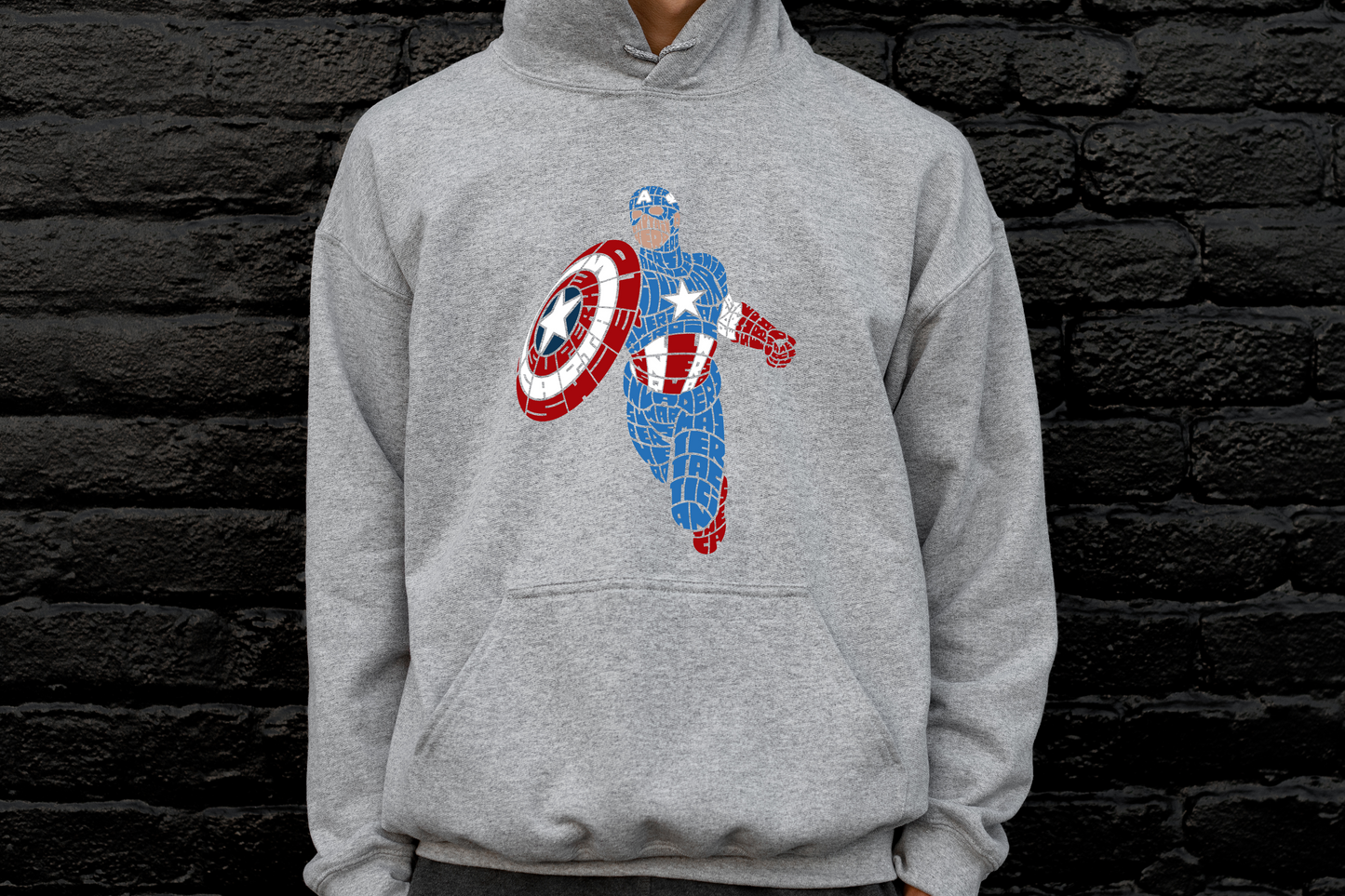 Captain America Shape Mosaic [DTF] | Ready to Apply | This is a Physical Product | Transfer |