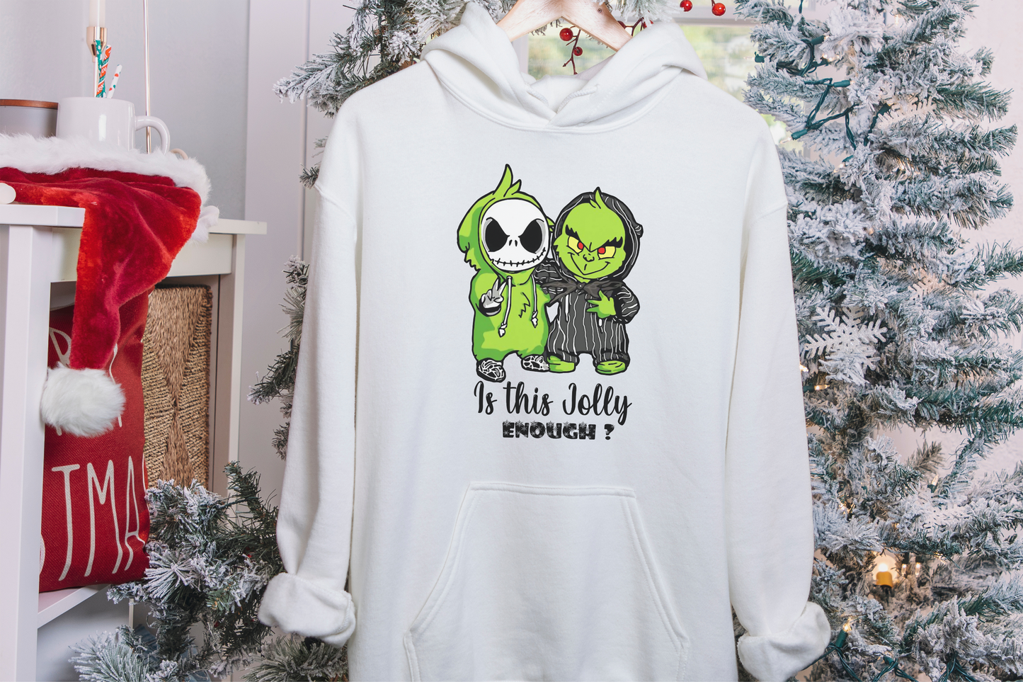 Grinch and Jack Nightmare - Is it jolly enough? [DTF] | Ready to Apply | This is a Physical Product | Transfer |