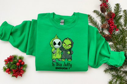 Grinch and Jack Nightmare - Is it jolly enough? [DTF] | Ready to Apply | This is a Physical Product | Transfer |