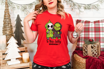 Grinch and Jack Nightmare - Is it jolly enough? [DTF] | Ready to Apply | This is a Physical Product | Transfer |